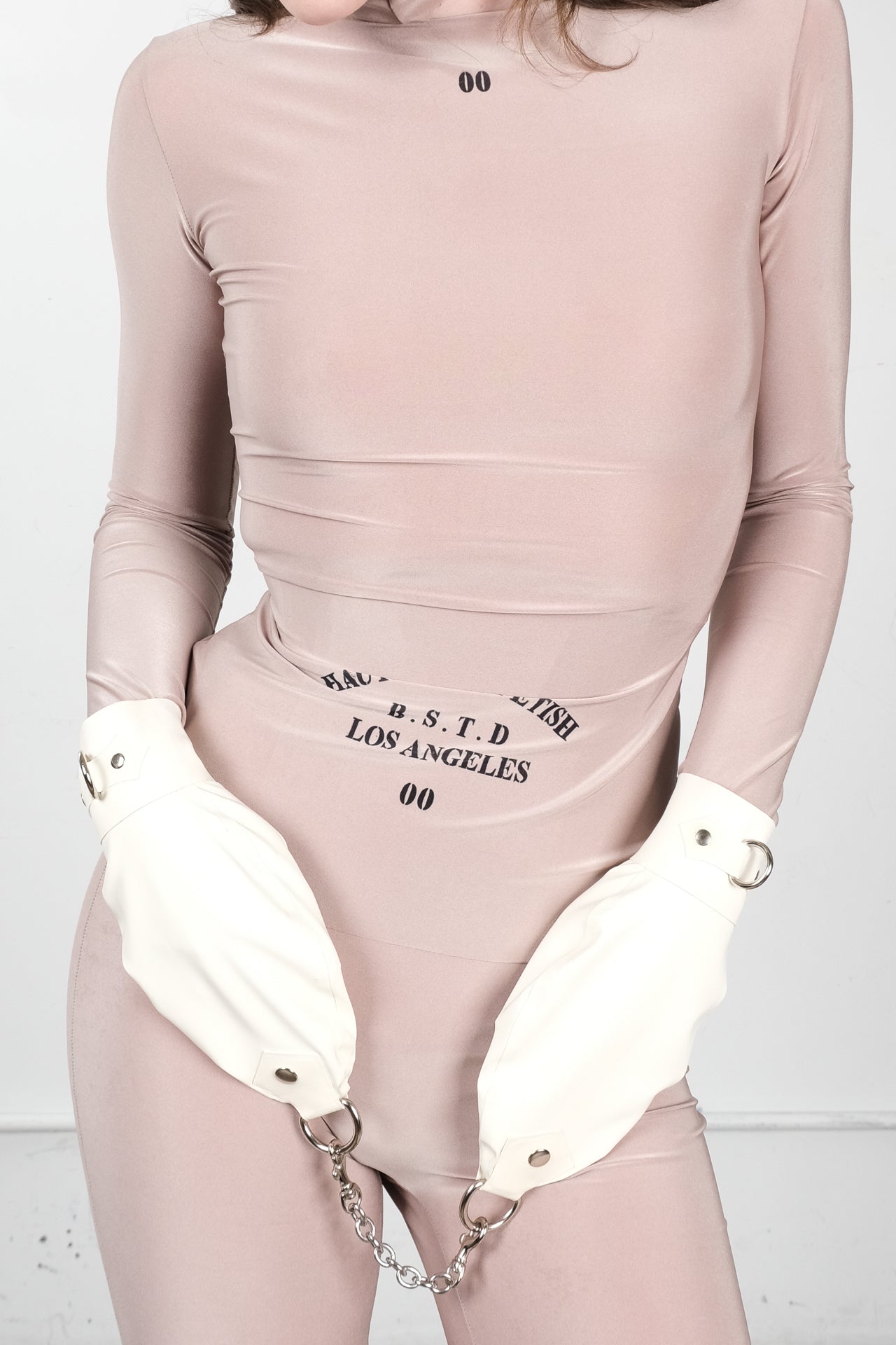 Latex Restraint Mittens White - bustedbrand
