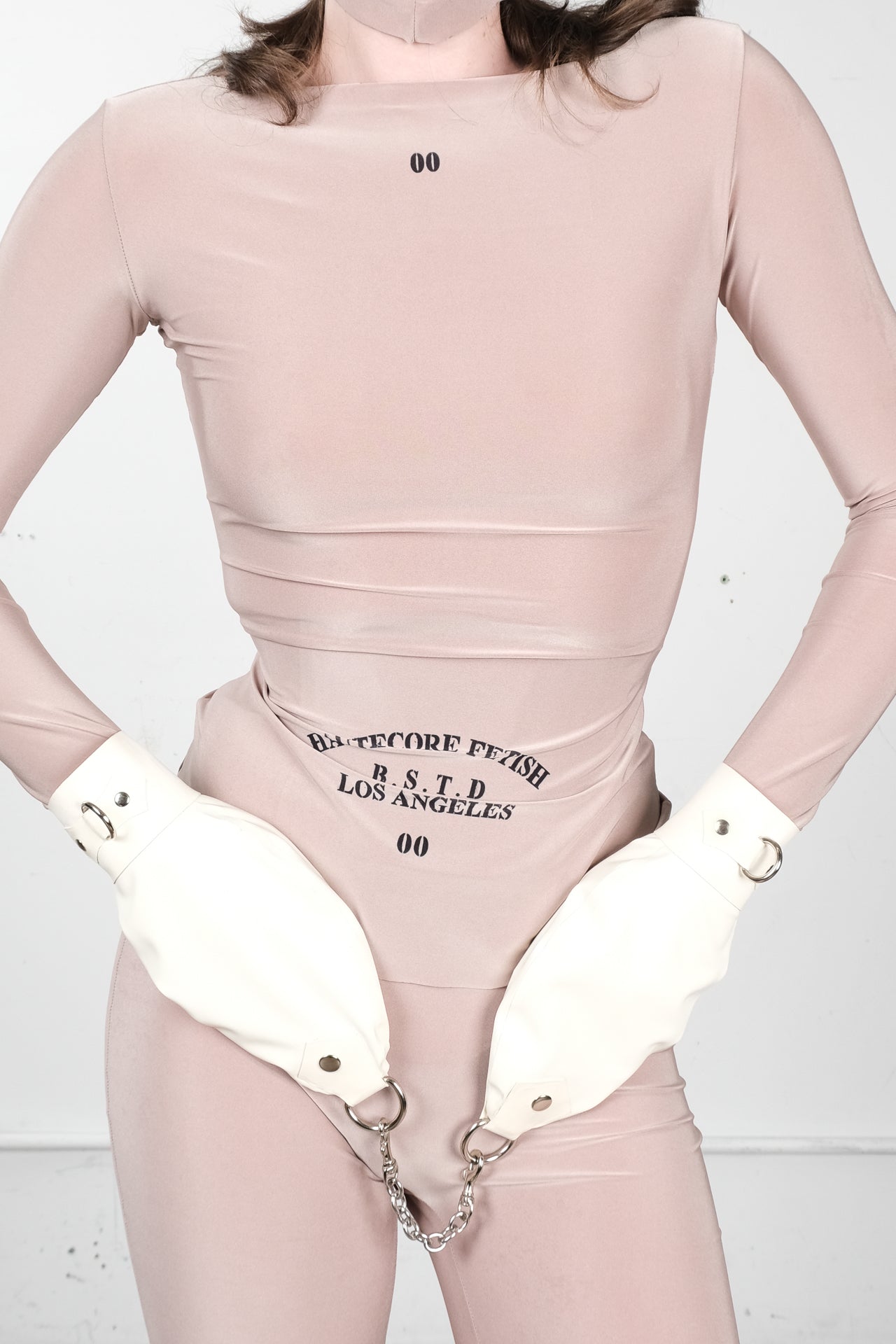 Latex Restraint Mittens White - bustedbrand