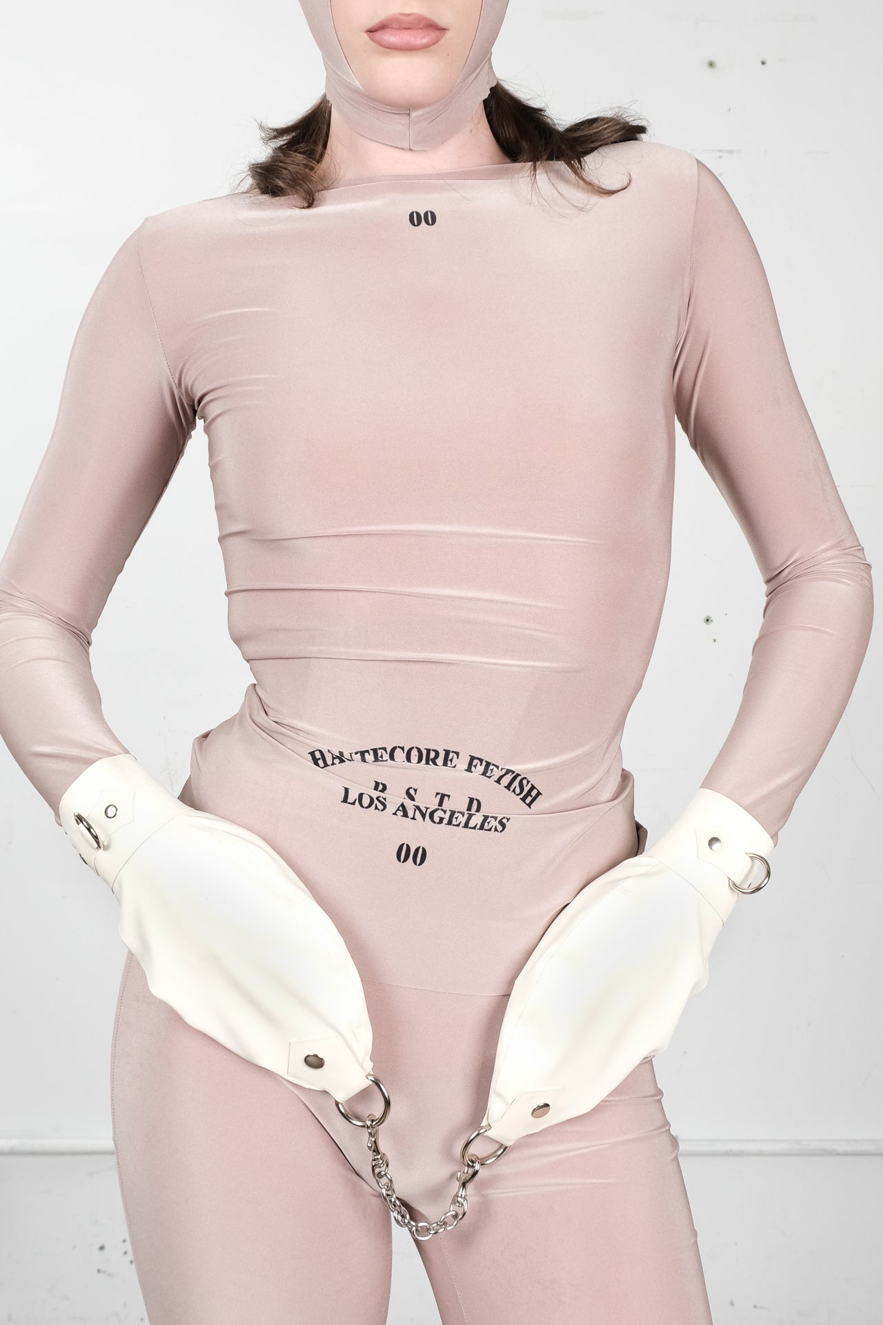 Latex Restraint Mittens White - bustedbrand