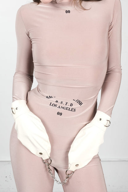 Latex Restraint Mittens White - bustedbrand