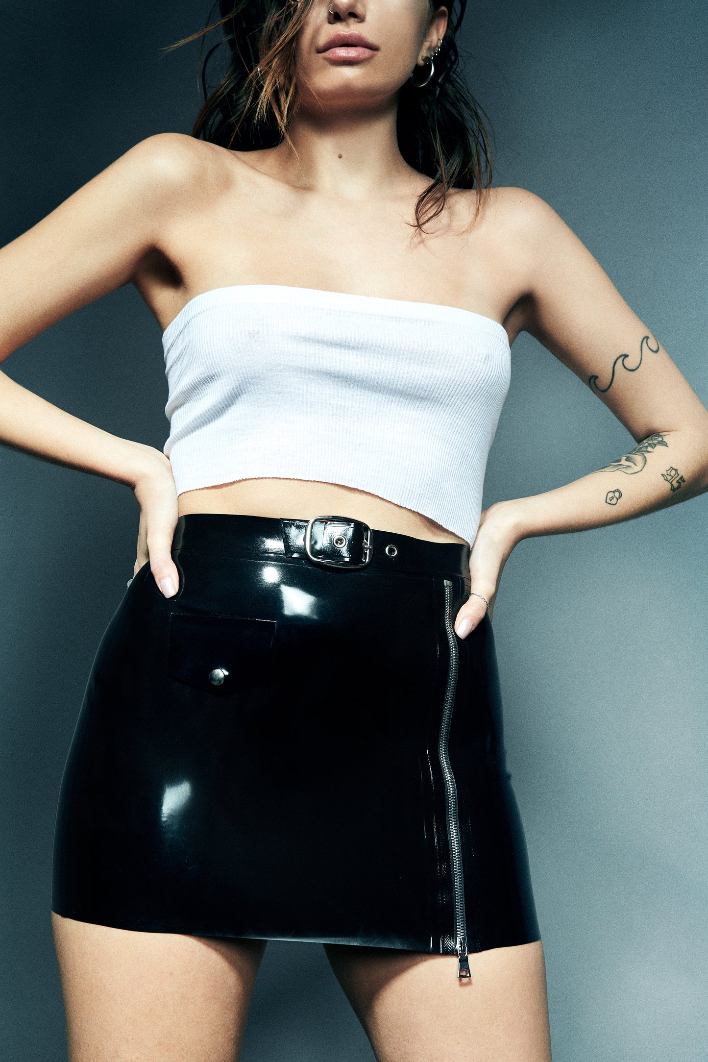 Black Moto Skirt